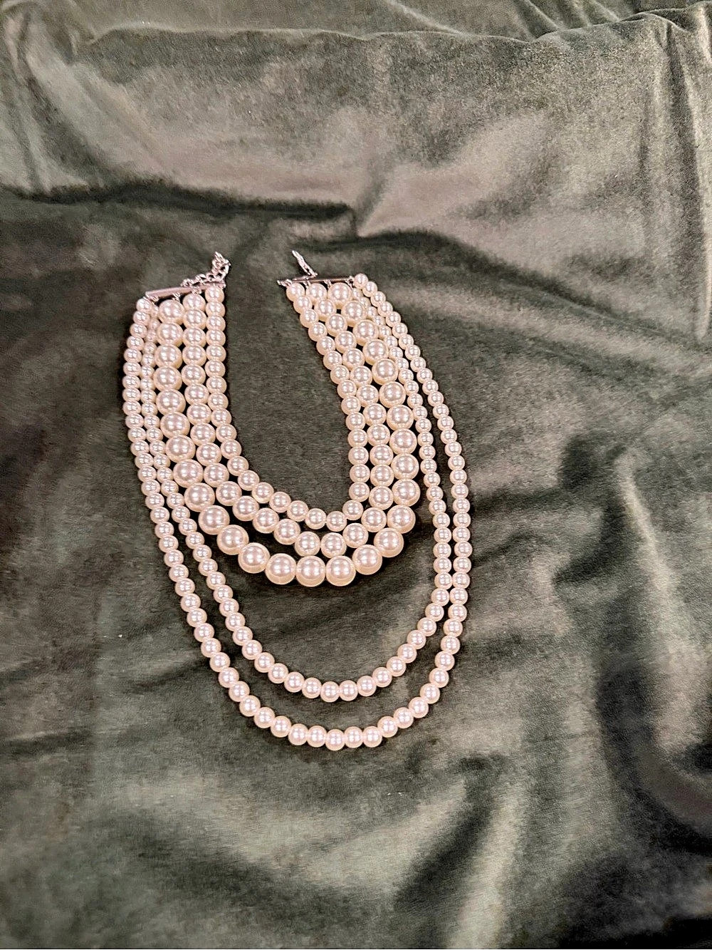 Zara Layered Faux Pearl Necklace